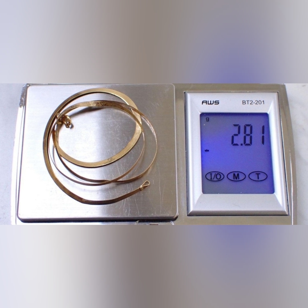Classic Italy 10k Solid Yellow Gold 2.75mm Herringbone Chain - Picture 6 of 6